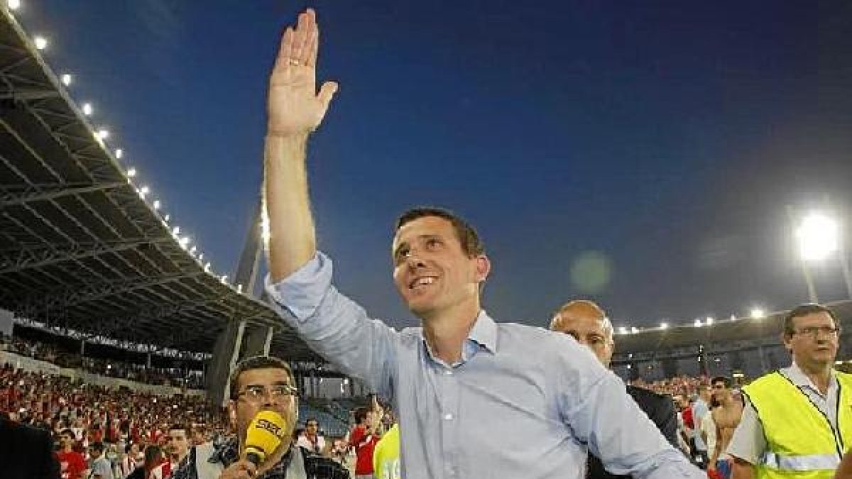 Javi Gracia hizo felices a los almerienses con el último ascenso a Primera.