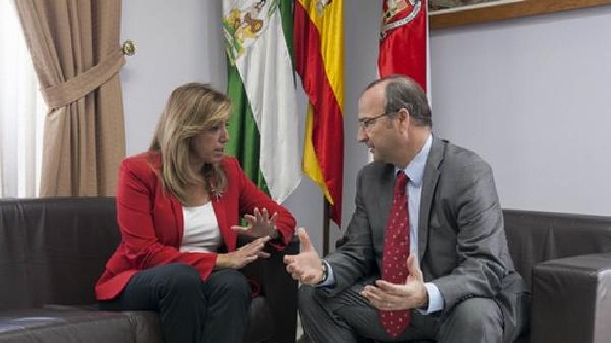 Susana Díaz y el alcalde en su último encuentro.