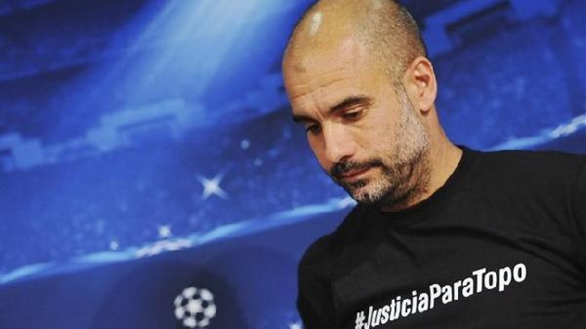 La camiseta de Pep Guardiola.