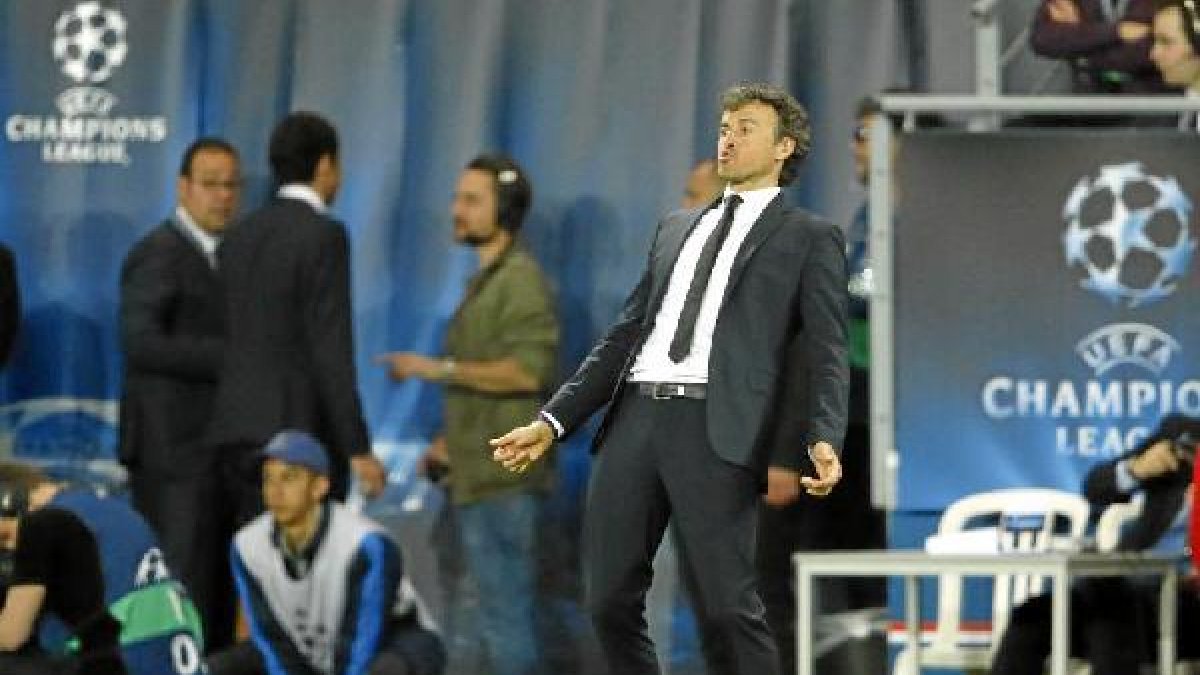 Luis Enrique en el Parque de Los Príncipes.