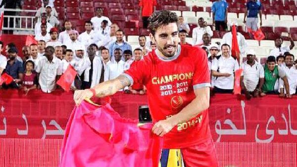 Celebrando, a lo Raúl, la Liga.