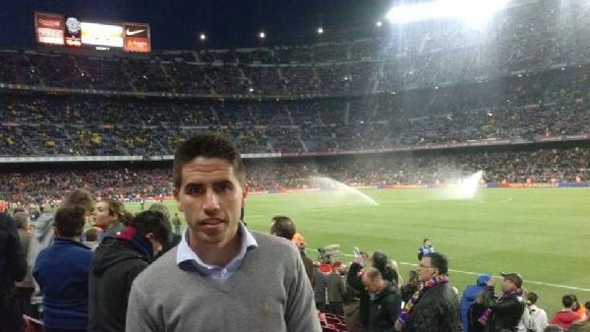 Cristóbal, en la grada de Tribuna del Camp Nou.