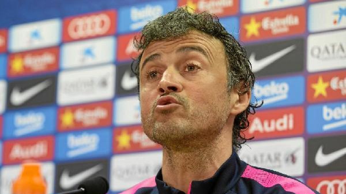 Luis Enrique en la rueda de prensa previa al partido del Almeria.