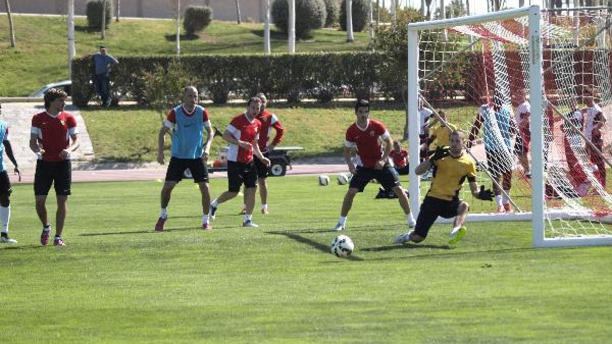 Rubén Martínez, en el entrenamiento de este miércoles.