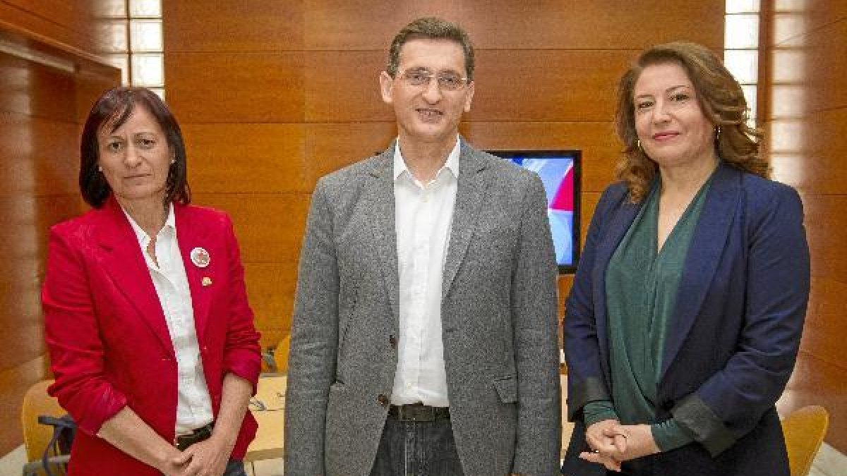 Cabezas de lista de IU, PSOE y PP.