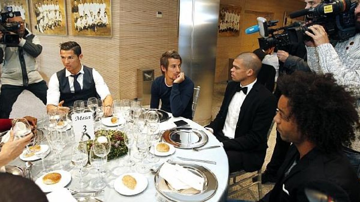 Los jugadores del Madrid almorzaron juntos.