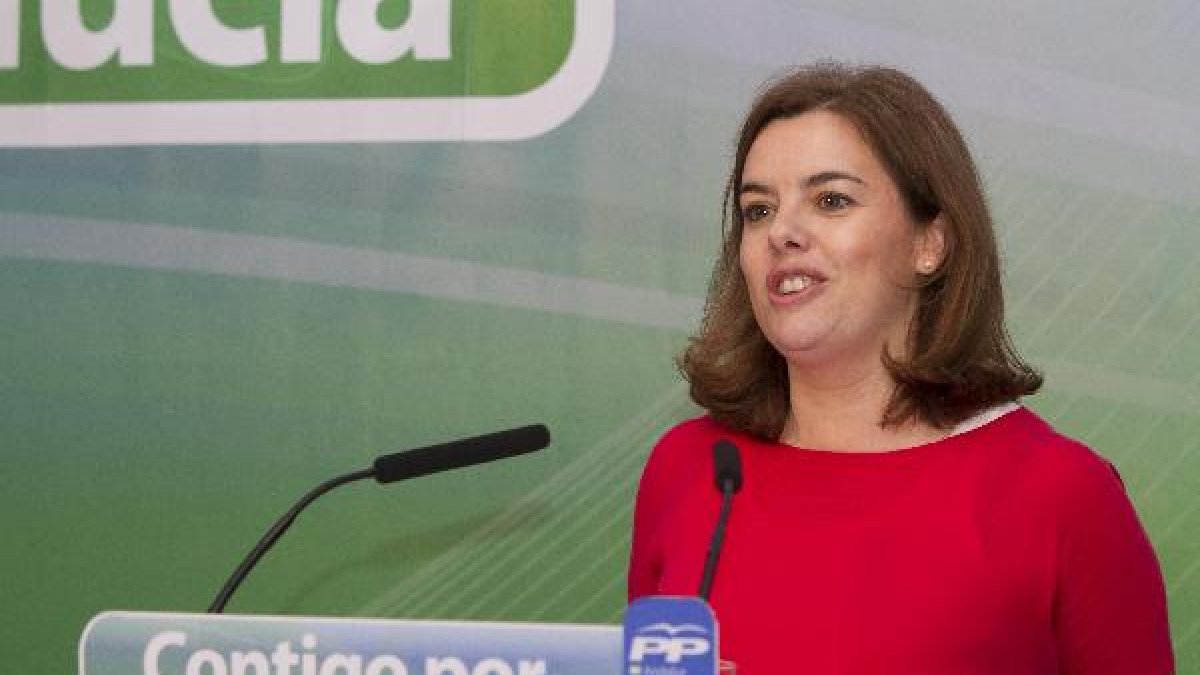 Soraya Sáenz de Santamaría ayer en Almería
