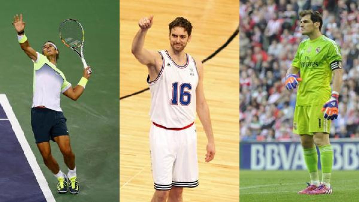 Los tres deportistas.