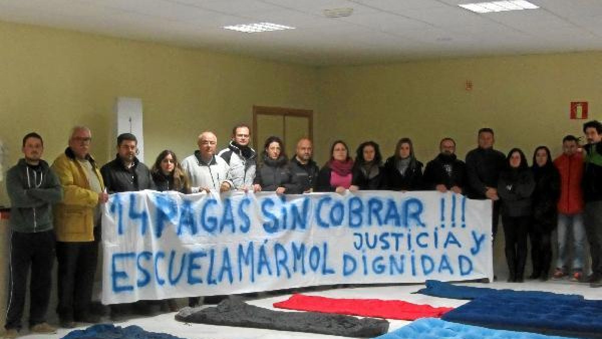 Los empleados en protesta