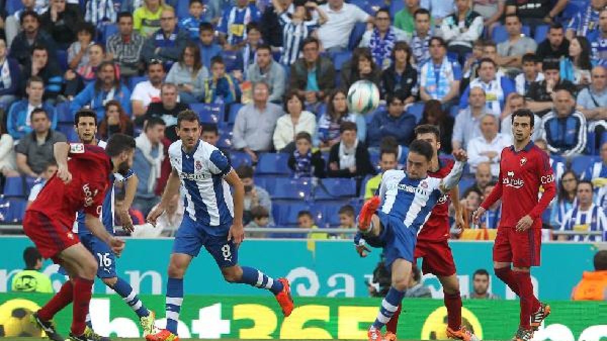 Sergio García, durante el partido ante Osasuna de la pasada temporada.