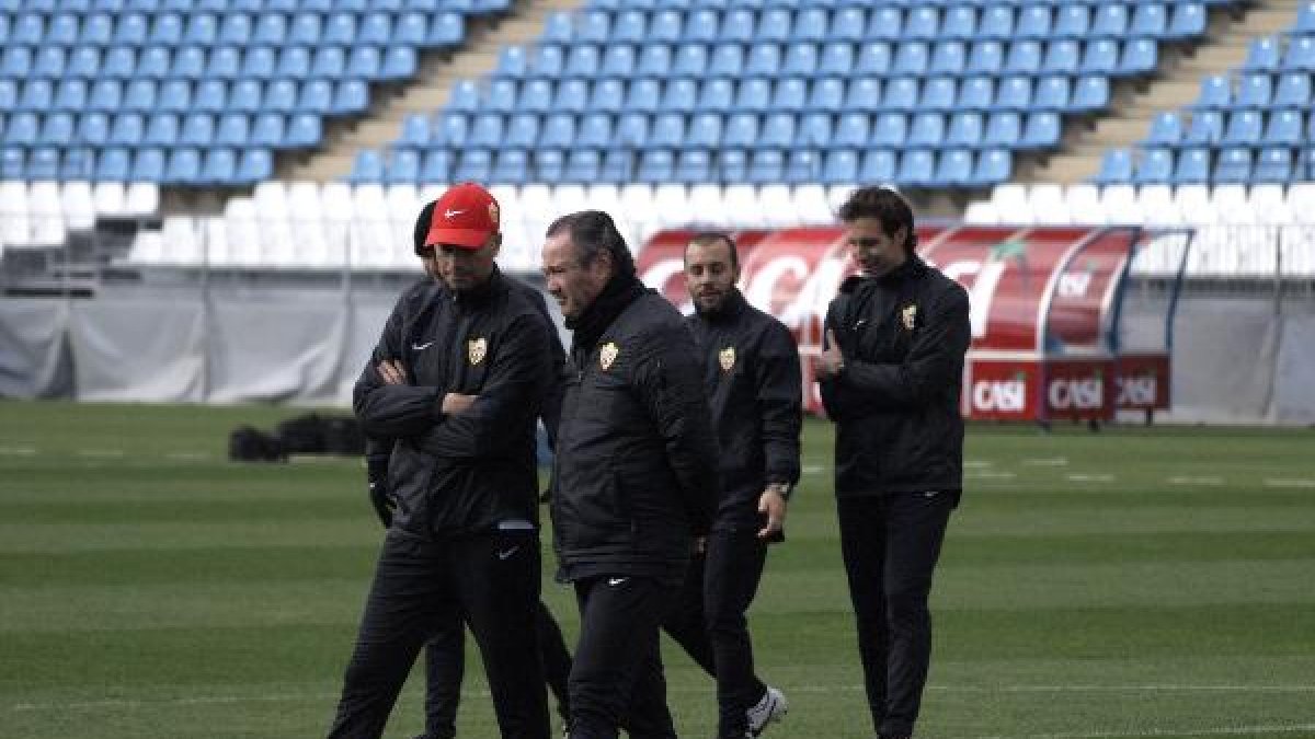 JIM y Paco Inbernón en el entrenamiento.