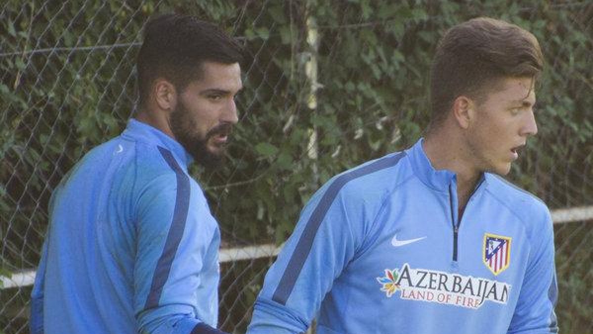 Moyá y Marín en un entrenamiento.