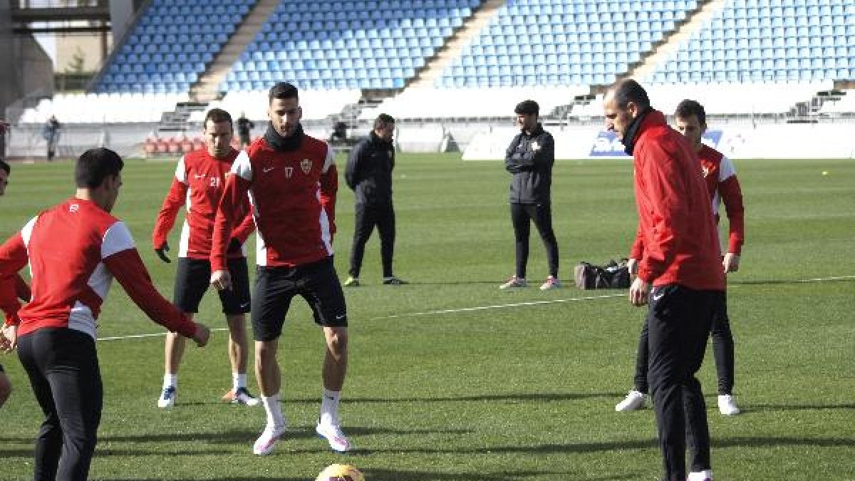 Edgar en el entrenamiento de este miércoles.