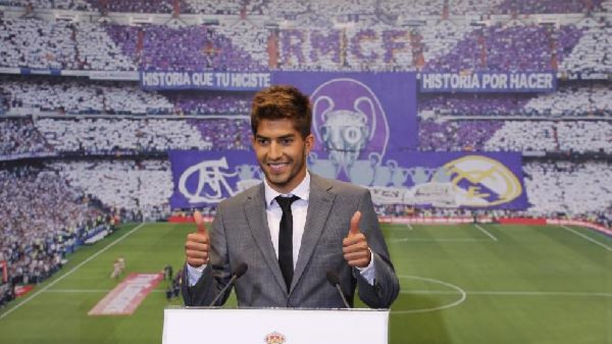 Presentacion de Lucas Silva como nuevo jugador del Real Madrid C.F.