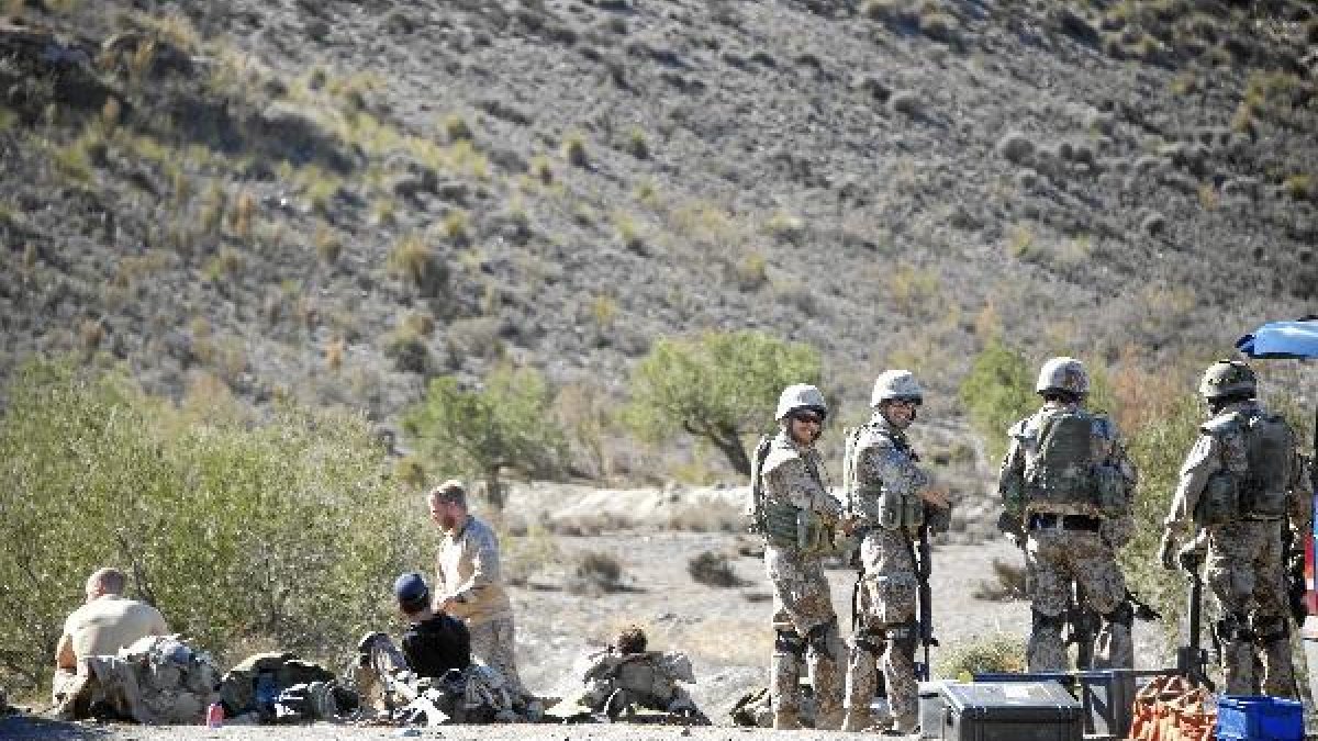 Soldados profesionales daneses protagonizaron una secuencia ayer en Tabernas.