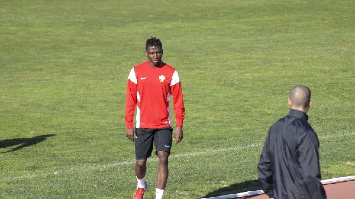 Jonathan Zongo, en el entreno de este miércoles.