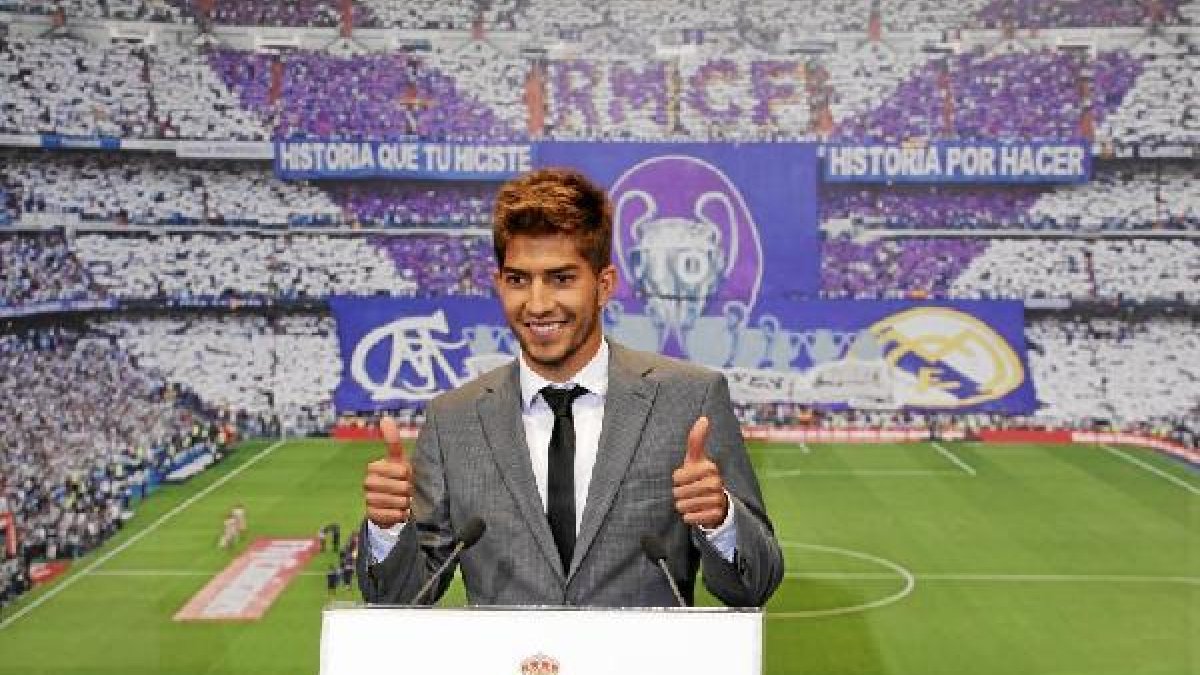 Lucas Silva en su puesta de largo como madridista.