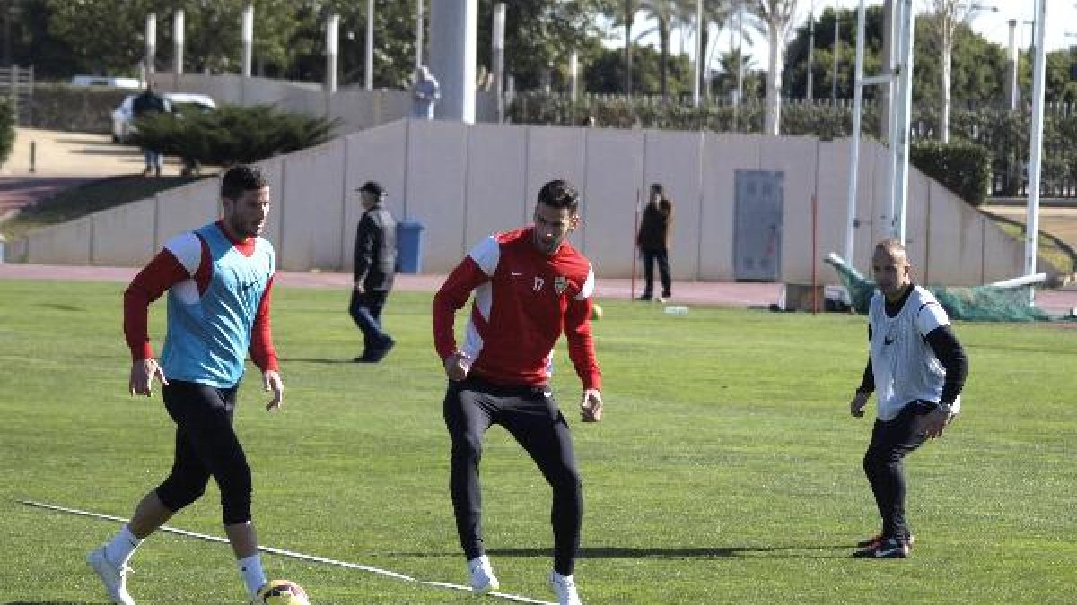 Hemed y Edgar en el entrenamiento.