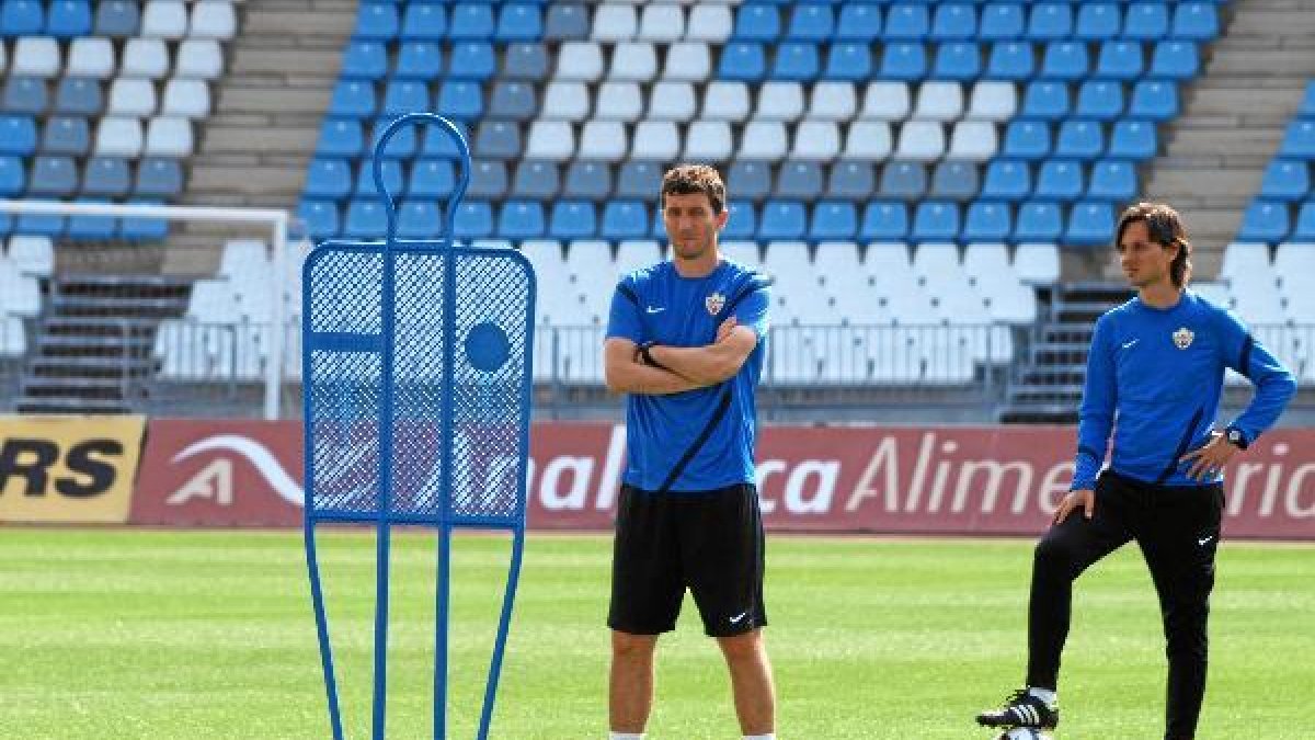 Javi Gracia con Ibán Andrés en su etapa de rojiblancos.