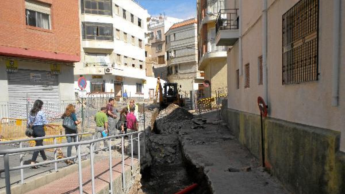 Obras en Rambla de las Cruces para evitar inundaciones.