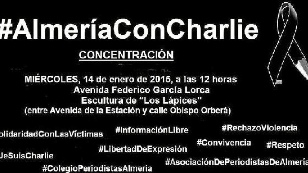 Detalle del cartel de la concentración del mediodía.