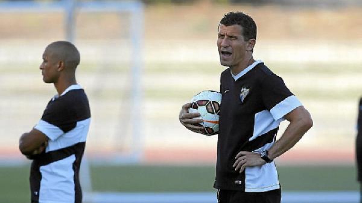 Javi Gracia en un entrenamiento.
