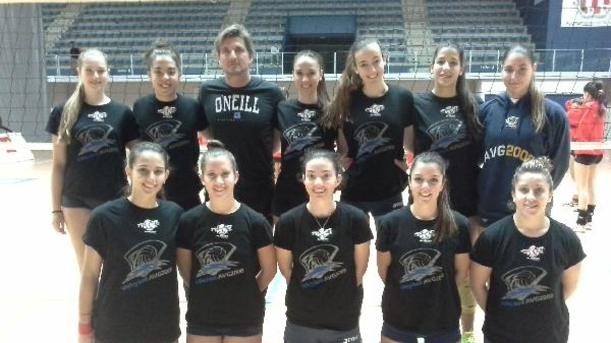 Javi Yuste con sus chicas.