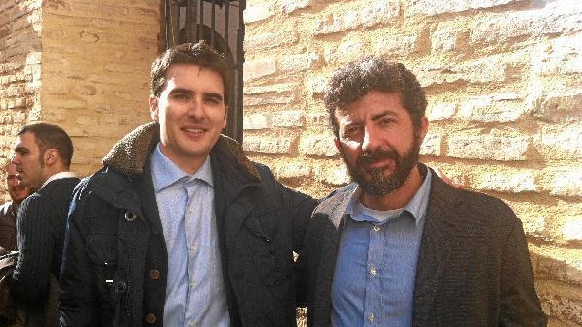 Jorge López junto al director Alberto Rodríguez.