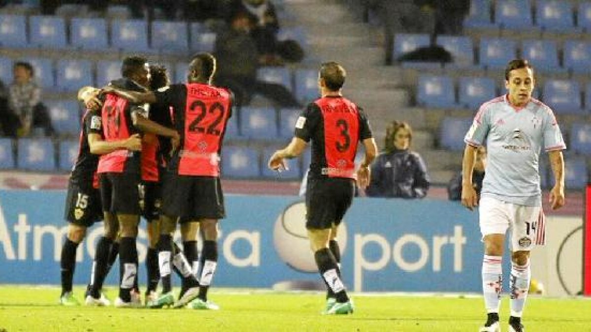 Celebración del gol de Hemed.
