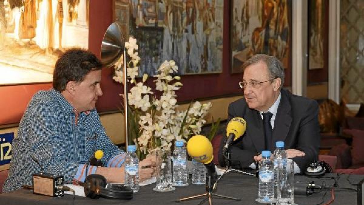 José Ramón de la Morena con Florentino Pérez en El Larguero.