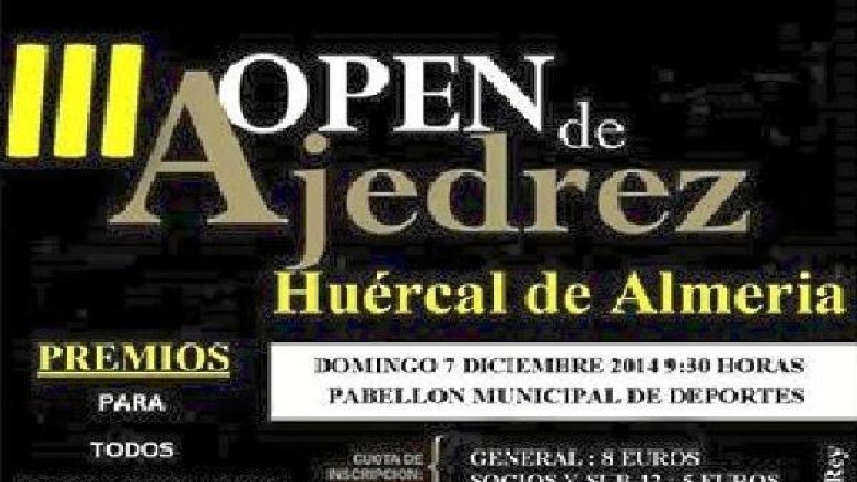 Cartel del tercer open de ajedrez.