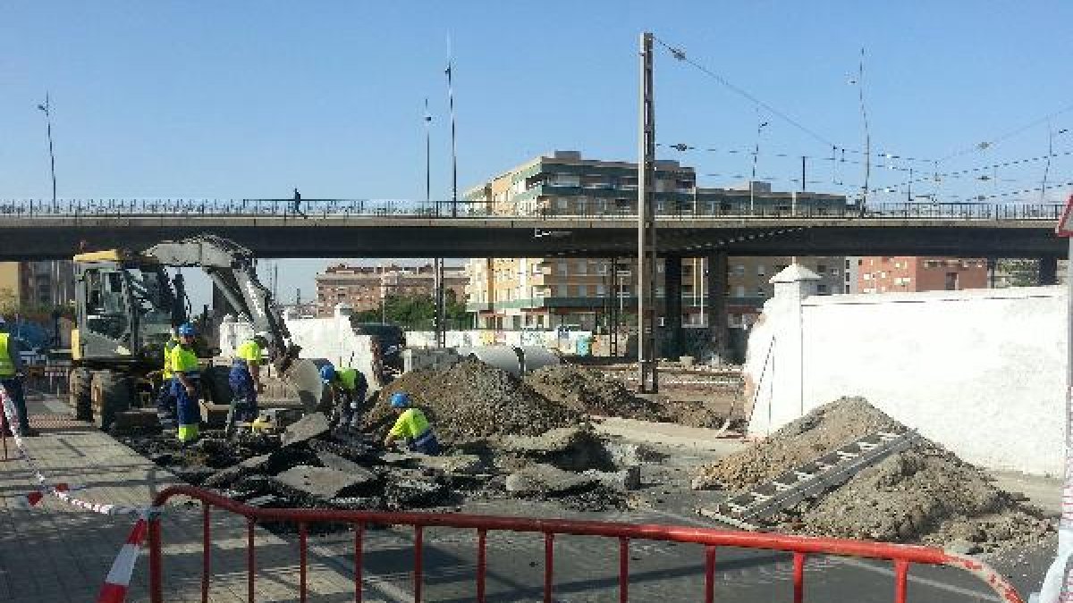 Obras esta misma mañana.