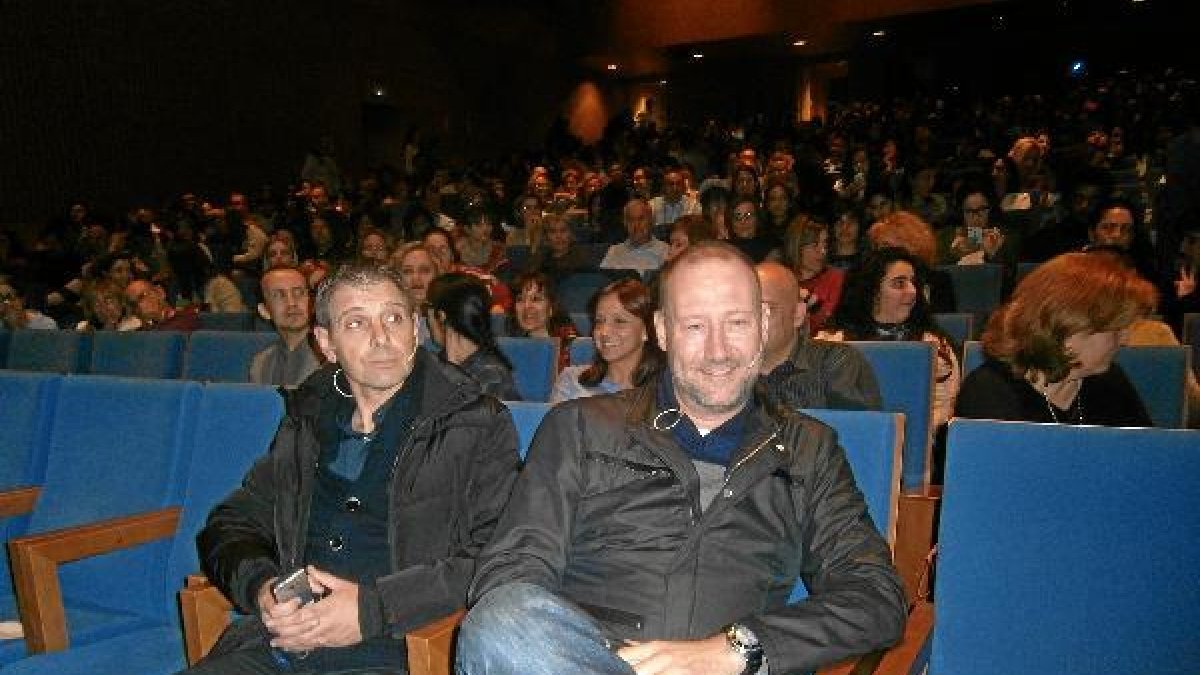 Francisco Castaño y Pedro García Aguado, en el Auditorio de El Ejido.