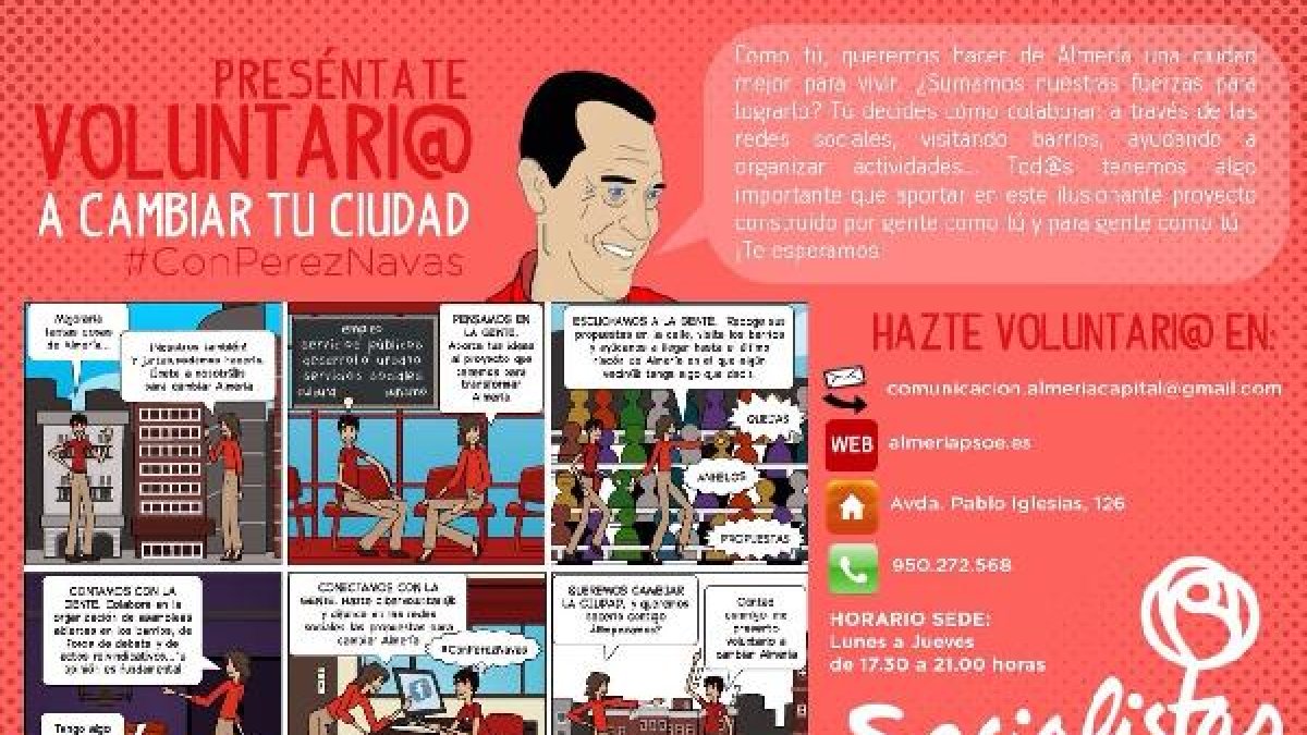 Campaña del candidato socialista Pérez Navas.
