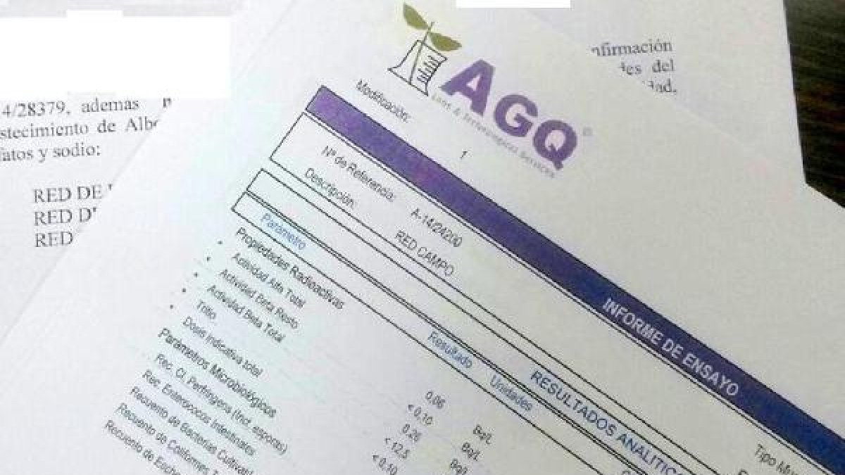 Datos del análisis sobre la calidad del agua.