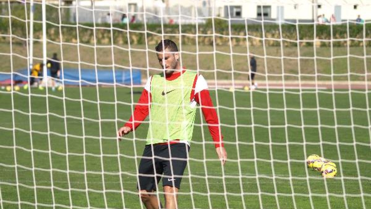 Hemed en el entreno de este jueves.