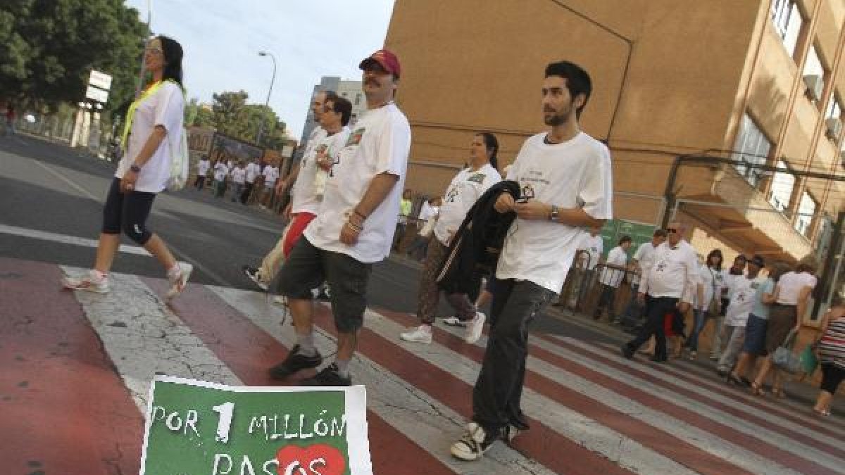 Usuarios de Salud Mental durante una actividad deportiva.