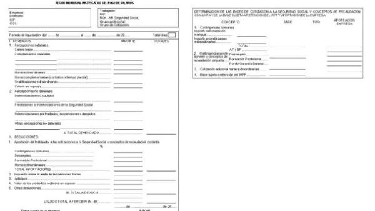 Nuevo modelo de nómina.