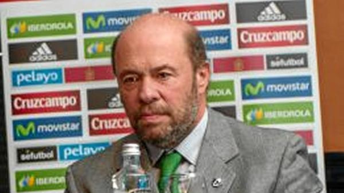 Pablo Comas, en el acto de presentación del España-Bielorrusia en Huelva