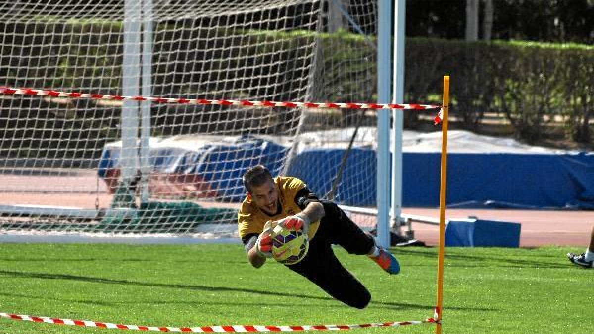 Rubén Martínez en el entrenamiento.
