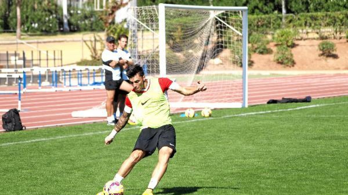 Ximo en el entrenamiento de este jueves.