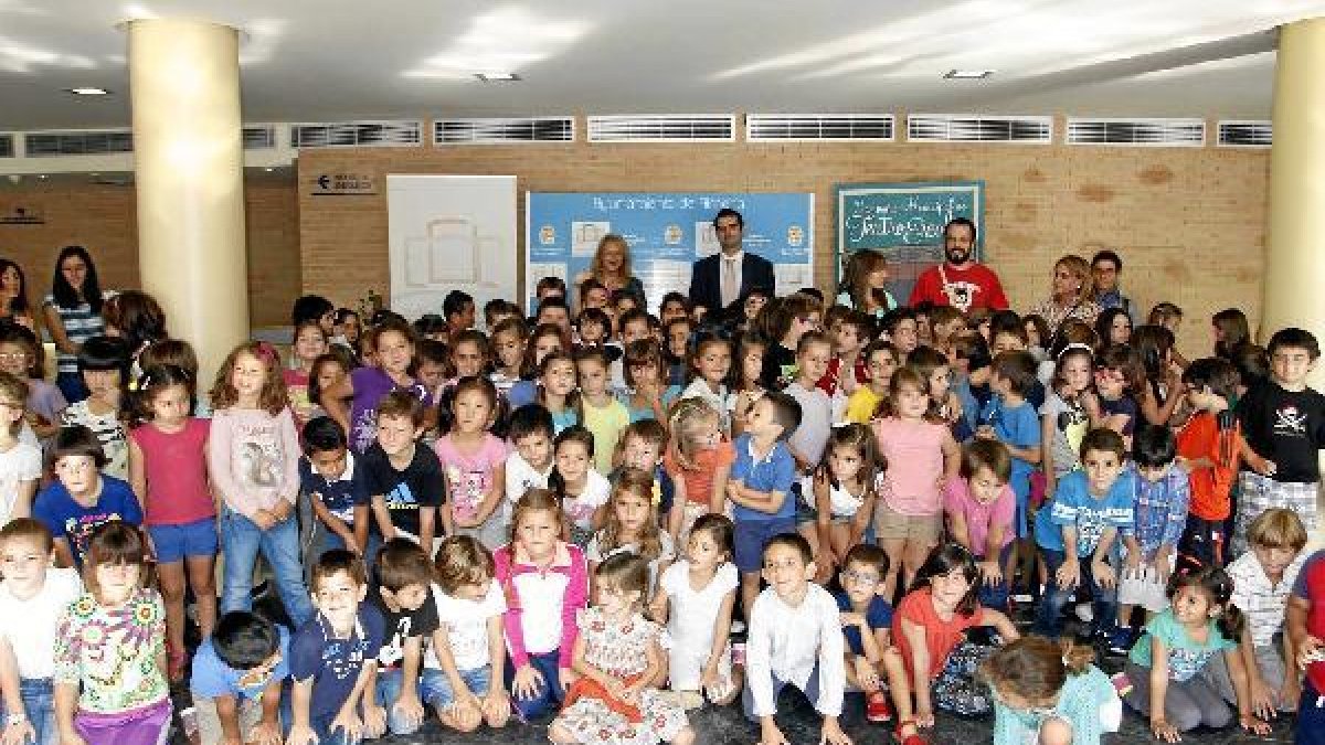 Alumnos que participaron en ‘Educateatro’ en la primera sesión de ayer martes.