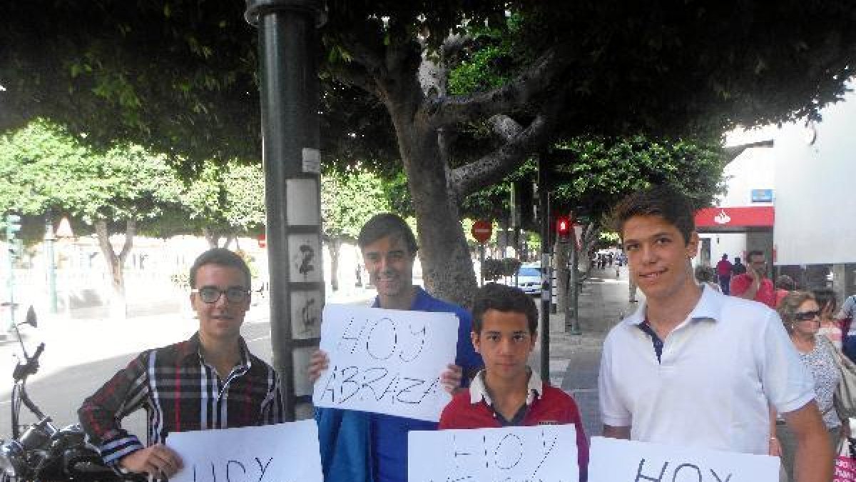 Participantes en el primer corto, grabado el sábado.