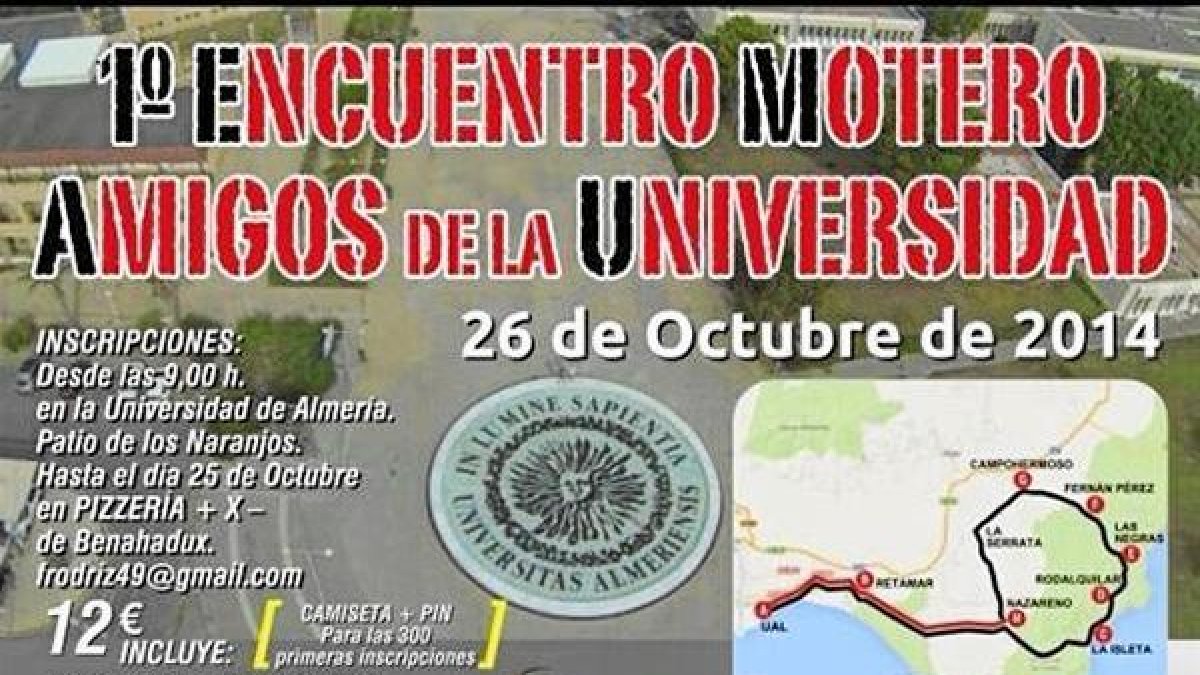 El cartel del I Encuentro Motero Amigos de la Universidad.
