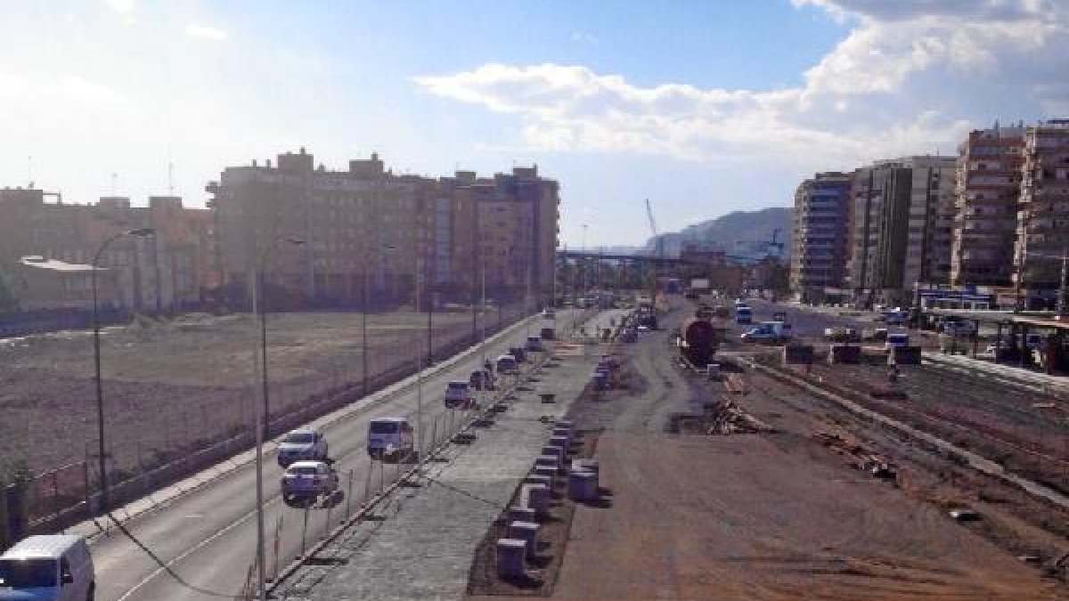 Imagen aérea de las obras de Adif