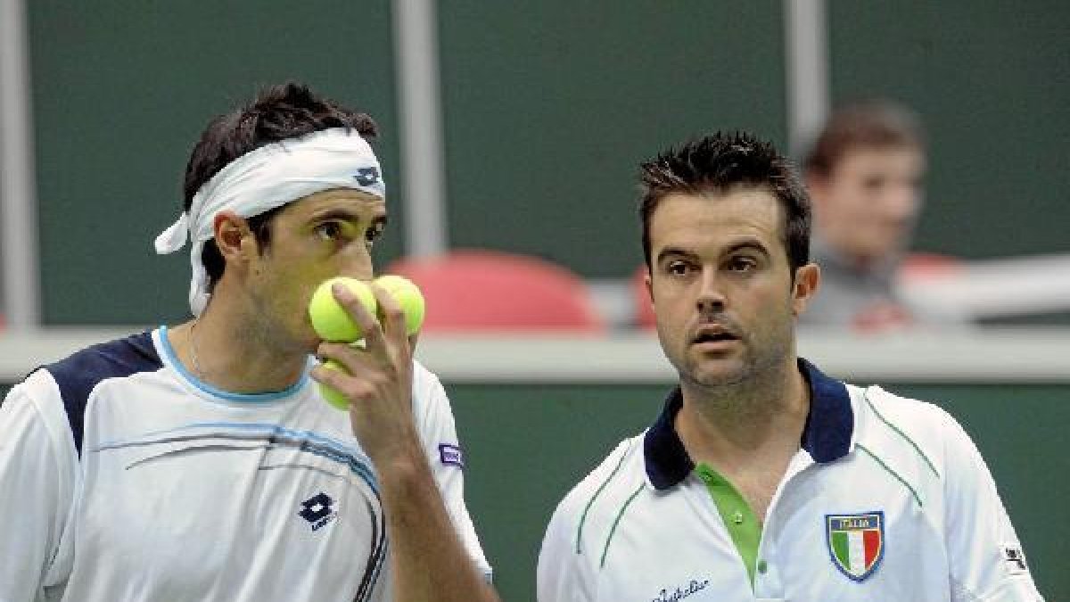 Starace y Bracciali en un partido de dobles.