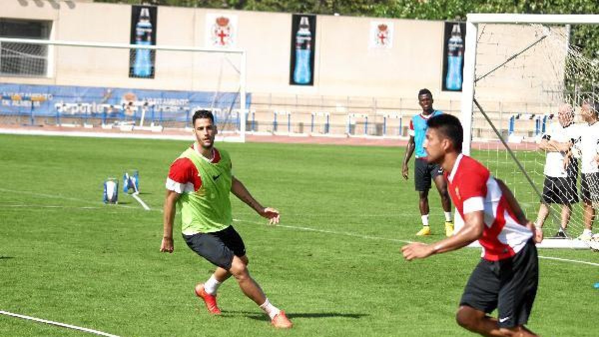 Édgar en el entrenamiento de este miércoles.