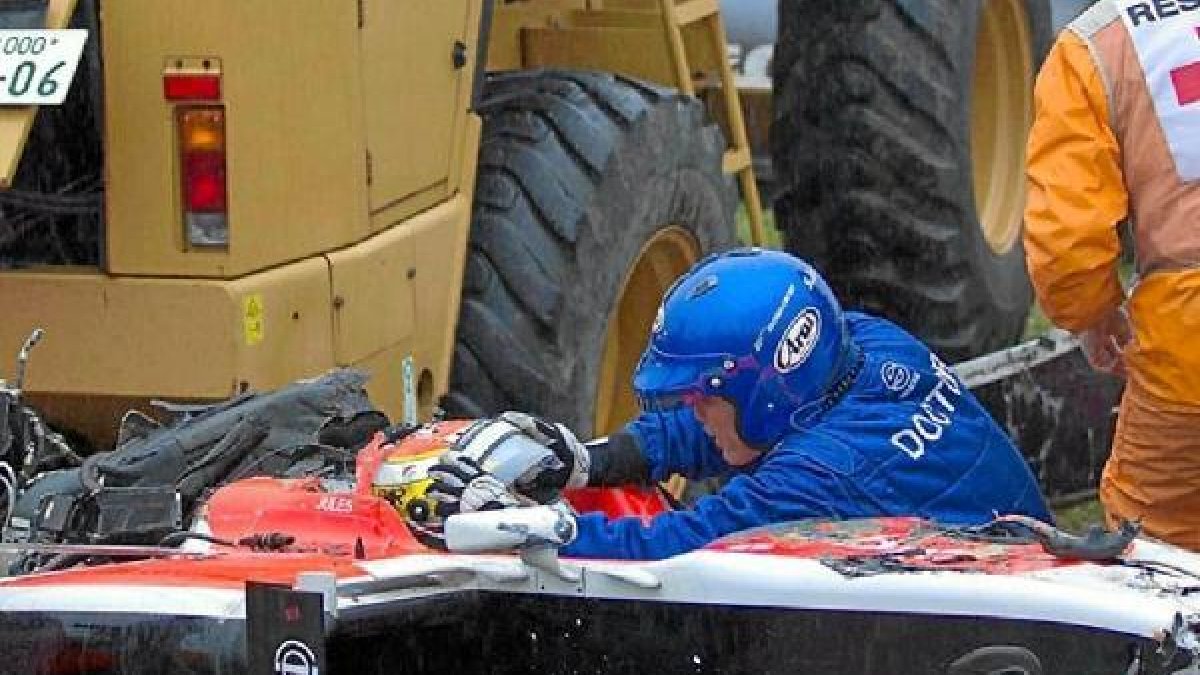 Bianchi, instantes después del accidente.