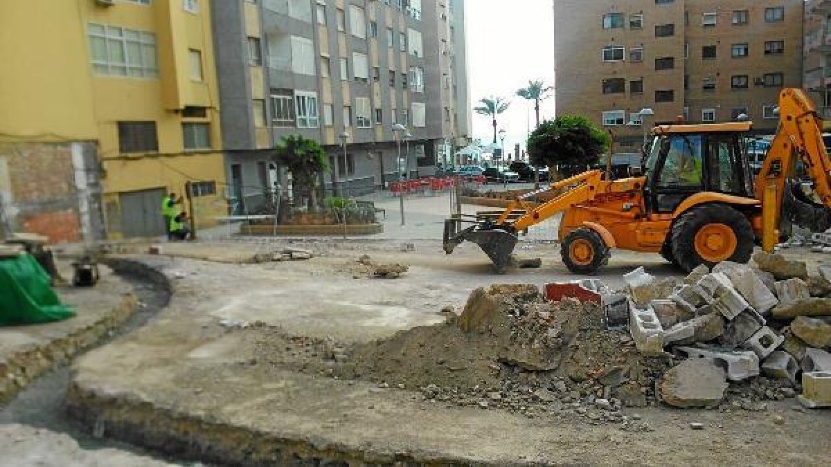 Imagen actual de las obras en Plaza Carabineros