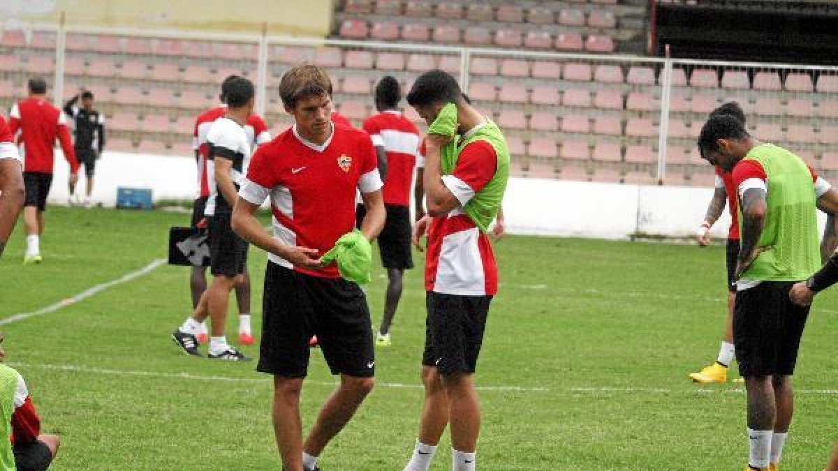 Dubarbier en el entrenamiento de este miércoles.